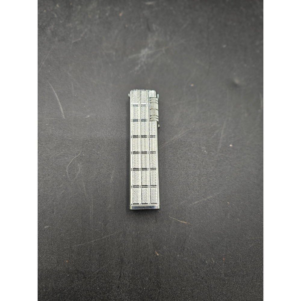 Vintage Five Star Butane Pocket Lighter Silver Tone Textured Grid Korea Made